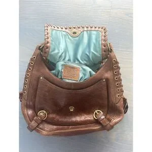 バッグ Coach Tobacco Abbey Lace Flap Hobo Rare Coach Ltd Ed Studded Lace Flap Tobacco Leather LG Abbey